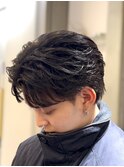 フェザーパーマ/センターパート/コンマバング/フェザーショート