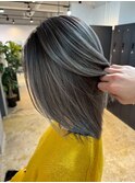smoky gray balayage