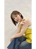 切りっぱなしボブエアリーロング美髪ピンクブラウン