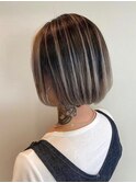 ボブ×コントラストハイライト