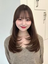 ベル 新宿店(Vel) 【白神】セミロングレイヤー/顔周りカット/赤み消しカラー