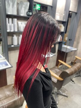 赤髪バレイヤージュ