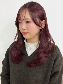 【Lufeli】いとうりお レイヤー/顔周りカット/ワインレッド