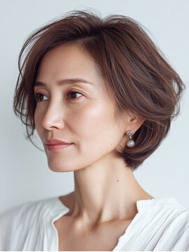 クラゲヘアー/小顔/ココアベージュ/オリーブグレー/川西