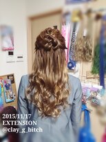 クレイジービッチ(CLAY G BITCH)&nbsp;【￥15000】仙台エクステ 地毛が短い方 胸下ストレート ロング