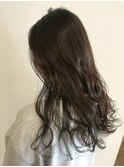 【#インナーブルー】×ゆるやかロングウェーブ×個性的