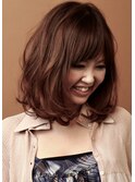 大人可愛い小顔ミディアムスタイル☆丸み クビレひし形