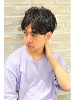 美容室ピュール(PUUR)&nbsp;黒髪×スパイラルパーマ×マッシュ/センターパート/コンマヘア