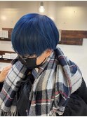 サファイアブルー/韓国マッシュ/ネイビー/ハイトーン/下北沢
