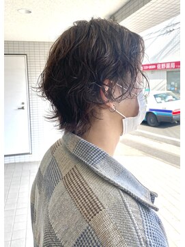 エンリー(ENlee) 【とまべち】メンズミディアムウェーブ×ベージュカラー