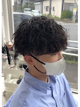 ブランコジーサウス(BLANCO G South) 波巻きスパイラルパーマ ツーブロック マッシュ 骨格補正