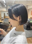 暗髪カラー×ボブ