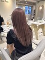 ロロネー 豊中(Lolonois)&nbsp;ピンクグレージュ。ワンブリーチで出来る青みピンクカラーです◎