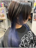 にじさんじ 長尾景 インナーカラー ウルフカット ネイビー