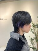 ウルフカット メンズライク　中性ウルフ　インナーカラー