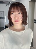ミディアムショートくびれヘア顔周りレイヤー_ba540821