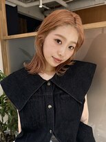 ラミエ バイ メルト 吉祥寺(lamie by melt)&nbsp;小川/ブリーチwカラーオレンジベージュミディアムレイヤー