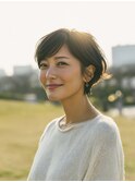 ハンドドライだけでまとまるマッシュショート