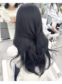 韓国ヘア 透明感カラー ブルーブラック