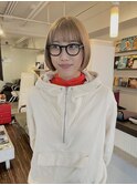 前髪のパッツンが可愛いショートボブ