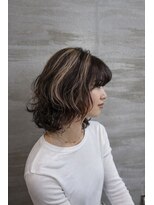 ヘアアンドビューティー クローバー(Hair&Beauty Clover)&nbsp;抜け感レイヤー×デザインカラーボブ