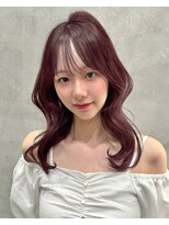 ロンドイディールバンダイ 新潟万代(Lond ideal)&nbsp;韓国ヘア/くびれミディアム/ワインレッド