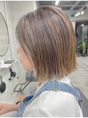 ショートボブ/ハイライト/30代40代