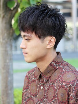 ポルテオム(PORTE HOMME) 【ポルテオム】グレージュマッシュツーブロックショートクセ毛風