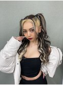 ☆ゆきぽよ☆プルエクステでロング×ダブルカラー