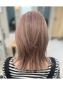 オーブ ヘアー ガーネット 古川大宮店(AUBE HAIR garnet) ブリーチカラー ピンクベージュ♪