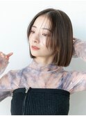 20代30代大人かわいい/グレージュカラー/ショートボブ/小顔/前髪