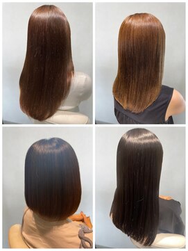 美容室フルール 20代30代40代ストレートアッシュベージュ髪質改善艶感カラー