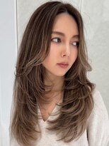 アンダーバーホワイトモデ 河内長野(_WHITE mode) ハイライトカラーミルクティーベージュレイヤーカット