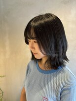 リベラル(liberal) 小顔レイヤー 外ハネボブ ダークアッシュ【20代/30代/40代】