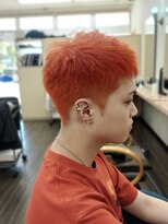 美容室 びゃんびゃん 社店&nbsp;オレンジ/ブリーチ/ダブルカラー/スパイキーショート