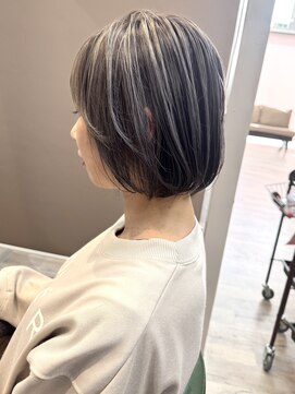 ルシードスタイルサワ(LUCIDO STYLE sawa) ハイトーンカラーウルフマッシュレイヤーパーマグレージュカラー