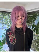 キイ 原宿 表参道(K.e.y)&nbsp;パープル ハイトーン ミディアム ウルフ レイヤー