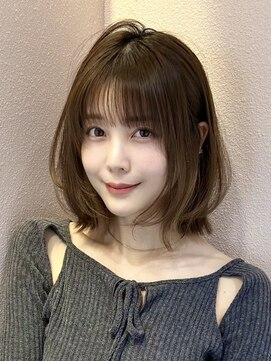 サンド クリア 横浜本店(sand clear) くびレイヤーボブルフネビージュ小顔ワンレンこなれミディ