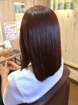コルテ 倉敷新田店(CoRte.) 抜け感セミディ/キャラメルブラウン/サラ艶ストレート/髪質改善