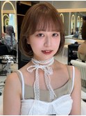 ミニウルフレイヤーカット顔周り前髪韓国ショートボブ/原宿