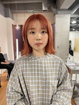 キーチェ 梅田中崎町(keych) オレンジヘアー/レイヤーボブ[中崎町/梅田駅］