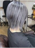 【赤み完全抹殺】グレーシルバーバレイヤージュ×ブリーチ２回