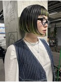 ボブデザインカラー　ブリーチデザインカラー