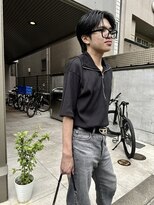 プランツヘアー シースルーセンターパート コンマバング 博多美容室 20代 30代