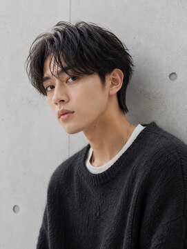 メンズサロン サンド 横浜(Men's salon sand) 黒髪マッシュニュアンスセンターパート