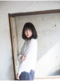 ひし形カールボブ×小顔フリンジバング