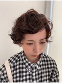 カラー+ショートパーマ