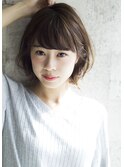 ふんわり ボブ 大人かわいい ミルキーベージュ