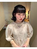 透明感カラー/暗髪透明感/外ハネボブ