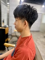 ソイクフ 四条大宮店(SOY-KUFU)&nbsp;【soy-kufu】MEN'S HAIR波巻きマッシュパーマ アッシュブラック